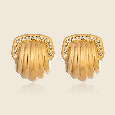 304 Stainless Steel Stripe Stud Earrings MQ5598-1-1