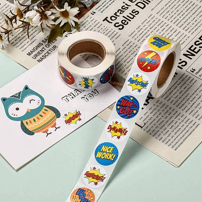 Self-Adhesive Kraft Paper Gift Tag Stickers DIY-G013-A23-1