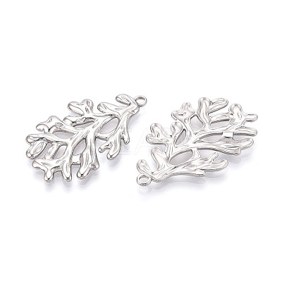 304 Stainless Steel Imitation Coral Pendants STAS-T069-41P-1