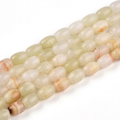 Natural Green Banded Calcite(Afghan Jade) Beads Strands G-N346-02A-12-1