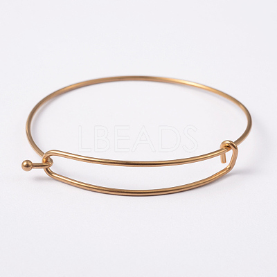 Adjustable Ion Plating(IP) 304 Stainless Steel Expandable Bangle Making LS-BJEW-L604-09G-1