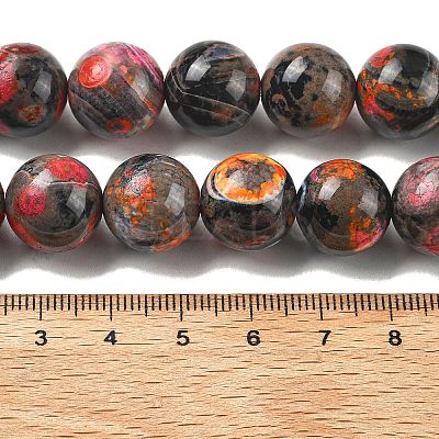 Natural Multi-Color Agate Beads Strands G-A261-B06-14mm-1