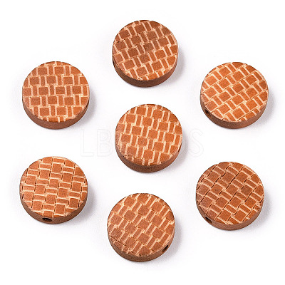 Painted Natural Wood Beads WOOD-N006-05C-1