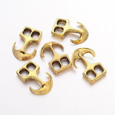 Tibetan Style Alloy Hook Clasps TIBEP-35682-AG-RS-1
