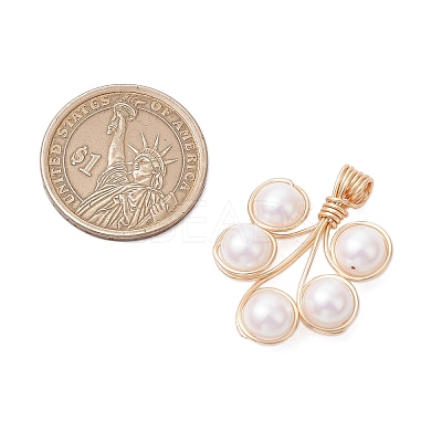 Plastic Imitation Pearl Pendants PALLOY-JF03519-02-1