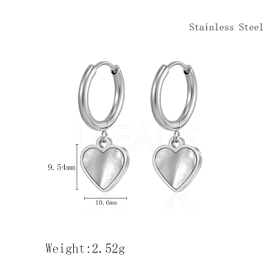 Stylish Heart Stainless Steel Hoop Earrings CL8045-1-1