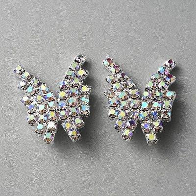1-Hole Zinc Alloy Rhinestone Shank Buttons FIND-WH0152-110S-1