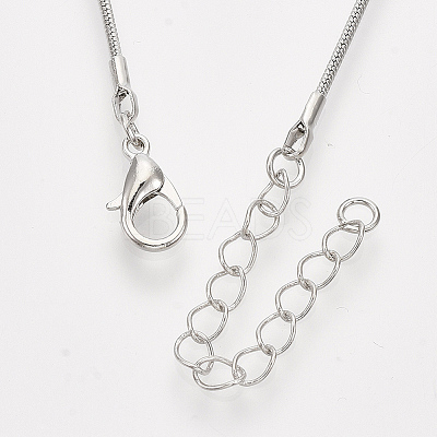Brass Round Snake Chain Necklace Making X-MAK-T006-11A-P-1