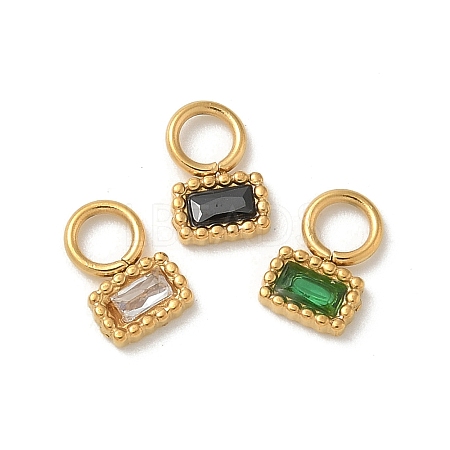 Ion Plating(IP) 304 Stainless Steel with Rhinestone Charms STAS-G351-11G-1