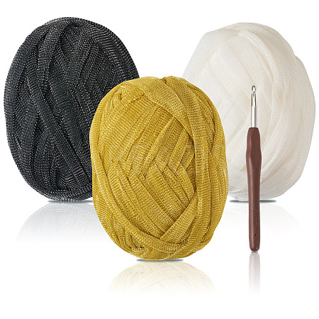 3 Skeins 3 Colors Polyester Yarn DIY-MB0002-06A-1