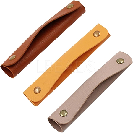 3Pcs Rectangle PU Leather Detachable Handle FIND-GF0001-49-1