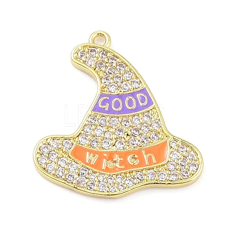 Rack Plating Brass Cubic Zirconia Pendants KK-D031-07G-02-1