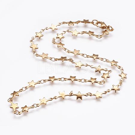 304 Stainless Steel Chain Necklaces STAS-P164-27G-1
