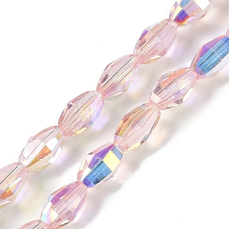 Electroplate Glass Beads Strands GLAA-Q101-03A-AB01-1