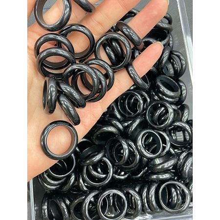 Natural Obsidian Finger Rings WG8089A-17-1