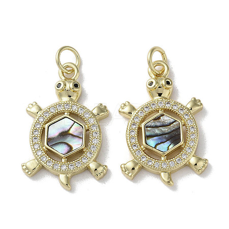 Brass Micro Pave Cubic Zirconia Pendants KK-G485-28G-02-1