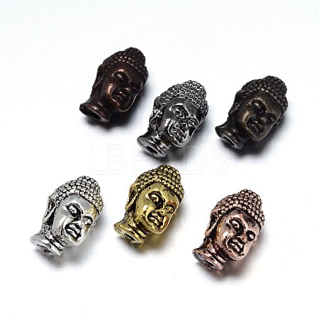 Alloy 3D Buddha Head Beads X-PALLOY-G052-M-1
