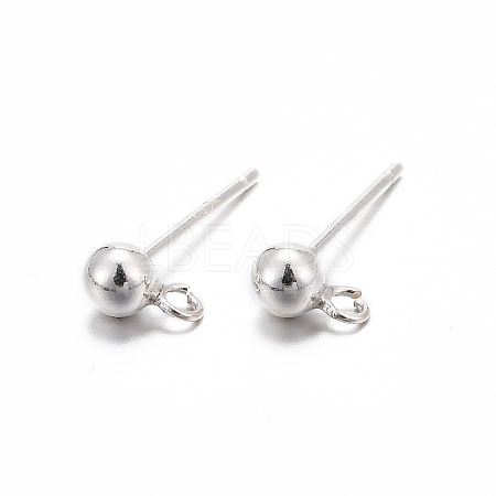 925 Sterling Silver Ear Stud Findings STER-K167-042C-S-1
