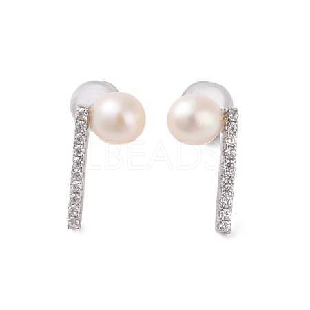 925 Sterling Silver Studs Earring EJEW-H002-02P-1