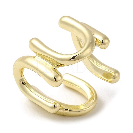 Brass Open Cuff Rings RJEW-Q778-10G-1