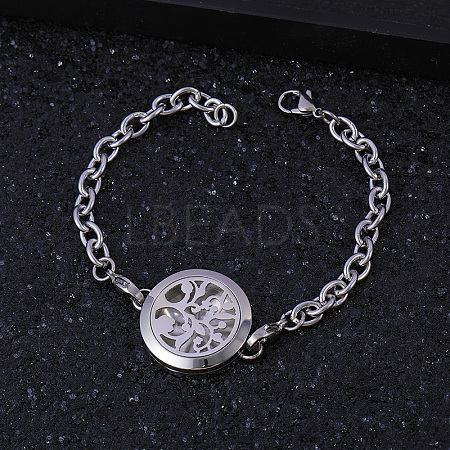 Stainless Steel Diffuser Locket Link Bracelets AS9218-1