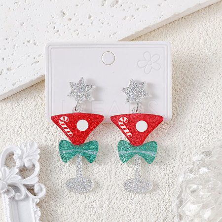 Christmas Acrylic Dangle Stud Earrings FS-WGF523C-07-1
