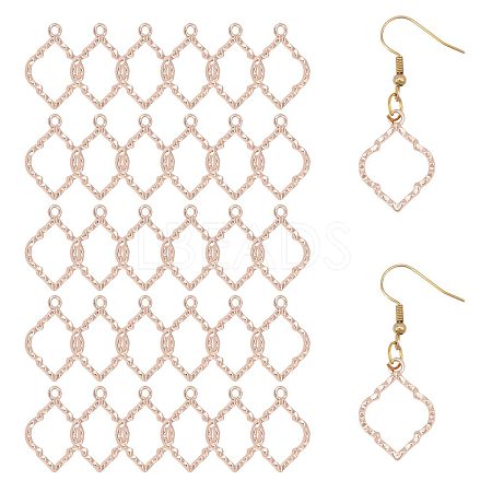 Alloy Open Back Bezel Pendants FIND-WH0111-887RG-1