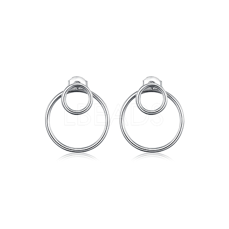 S925 Silver Circle Stud Earrings YG2463-1