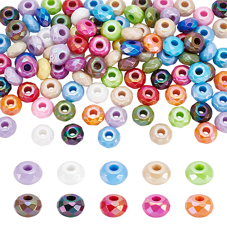 100Pcs Opaque Acrylic European Beads OACR-UN0001-15-1