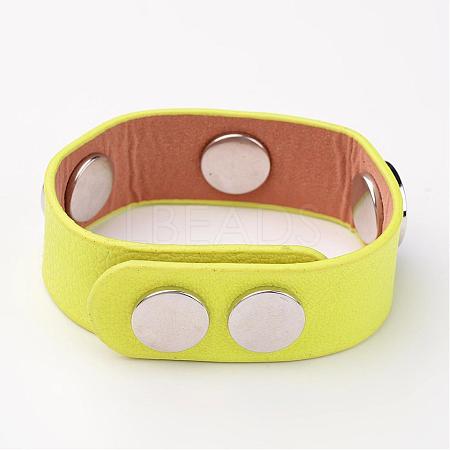 PU Leather Snap Bracelets BJEW-O132-02-1