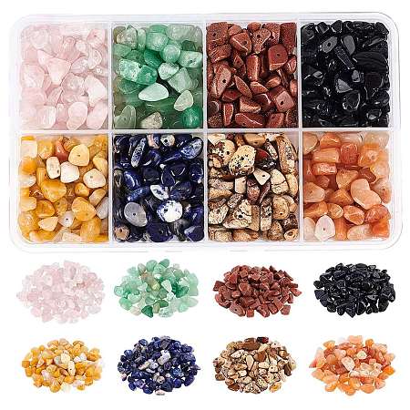 144G 8 Style Natural & Synthetic Gemstone Beads G-NB0002-62-1