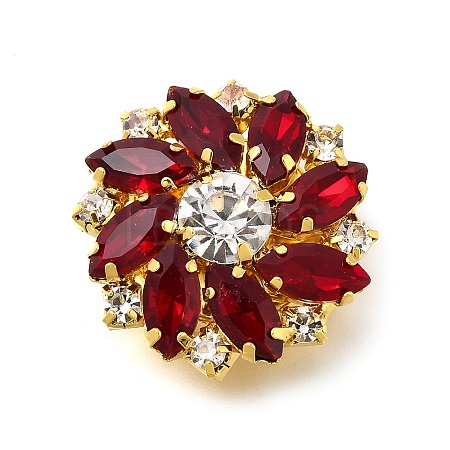 Golden Tone Alloy Rhinestone Buttons LS-BUTT-WH0051-02D-G-1