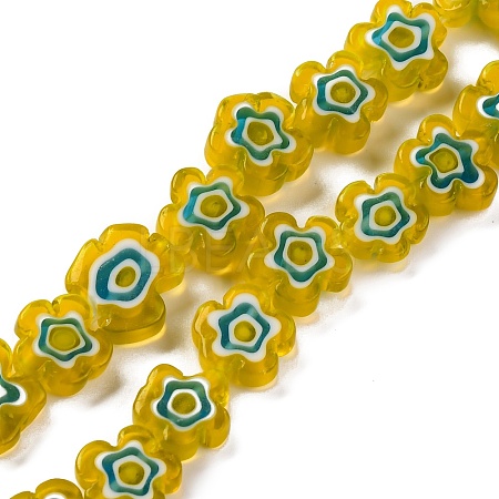 Handmade Millefiori Lampwork Beads Strands LAMP-G164-03H-1