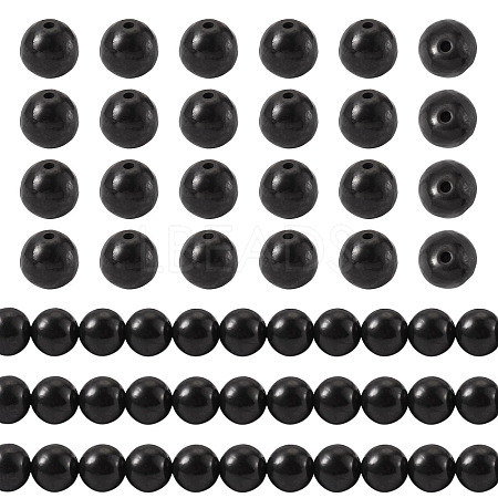1 Strand Natural Shungite Beads Strands G-TA0003-34C-1