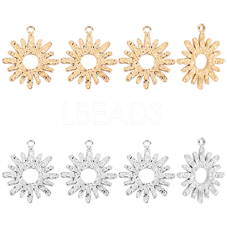 8Pcs 2 Styles 304 Stainless Steel Charms STAS-UN0035-77-1