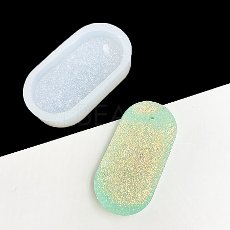 Imitation Embedded Rhinestone Rounded Rectangle Pendant Silicone Molds DIY-I090-13-1