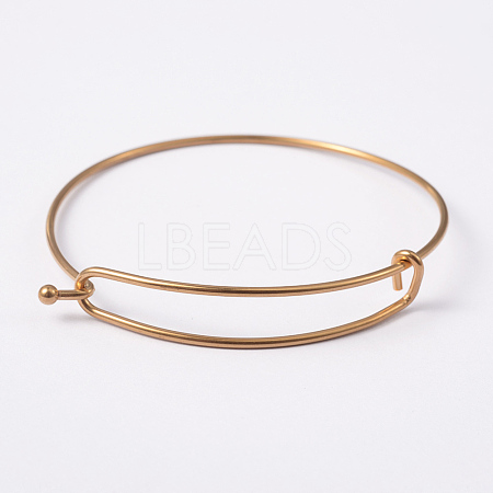 Adjustable Ion Plating(IP) 304 Stainless Steel Expandable Bangle Making LS-BJEW-L604-09G-1