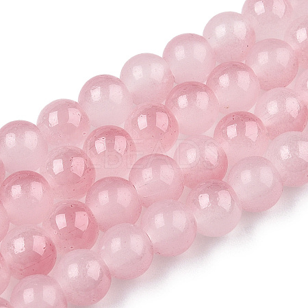 Baking Paint Imitation Jade Glass Round Bead Strands DGLA-N003-8mm-04-1