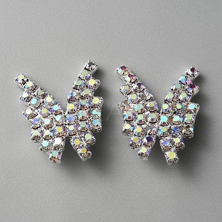 1-Hole Zinc Alloy Rhinestone Shank Buttons FIND-WH0152-110S-1