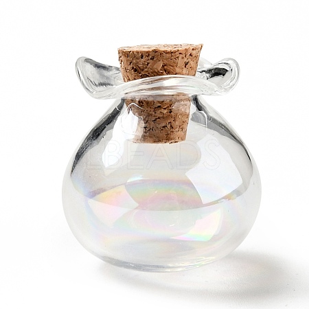 Lucky Bag Shape Glass Cork Bottles Ornament AJEW-A039-02K-1