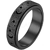 201 Stainless Steel Moon and Star Rotatable Finger Ring MOST-PW0001-005E-02-1