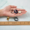 4 Colors Stainless Steel Grooved Finger Ring Settings STAS-TA0001-26E-6