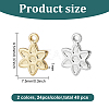 48Pcs 2 Colors Rack Plating Brass Charms KK-BC0011-97-2