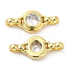 Rack Plating Brass Pave Clear Cubic Zirconia Connector Charms KK-Z028-05G-2