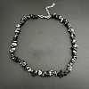 Natural Snowflake Obsidian Chip Beaded Necklaces for Women IW6789-33-1