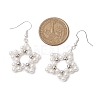 Shell Pearl Beads Flower Dangle Earrings EJEW-TA00577-3