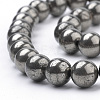 Natural Pyrite Beads Strands G-S249-01-6mm-3
