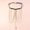 Alloy Rhinestone Sexy Multilayer Tassel Leg Chain WG728BB-05-1