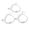 Natural Pearl & Round Cat Eye & Glass Beaded Bracelets BJEW-C068-06S-1