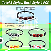 20Pcs 5 Styles Sport Theme Acrylic Beaded Bracelets for Men Women BJEW-GA0001-19-2